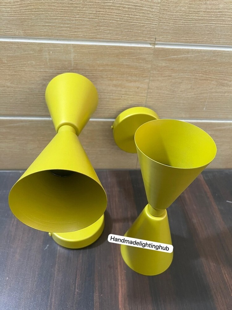 Mid-Century Modern Brass Double Cone Wall Sconce: Sputnik Era Vanity Light