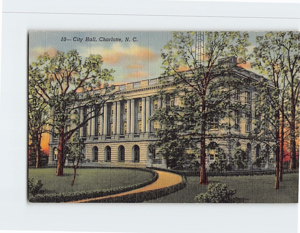 Postcard City Hall Charlotte North Carolina USA