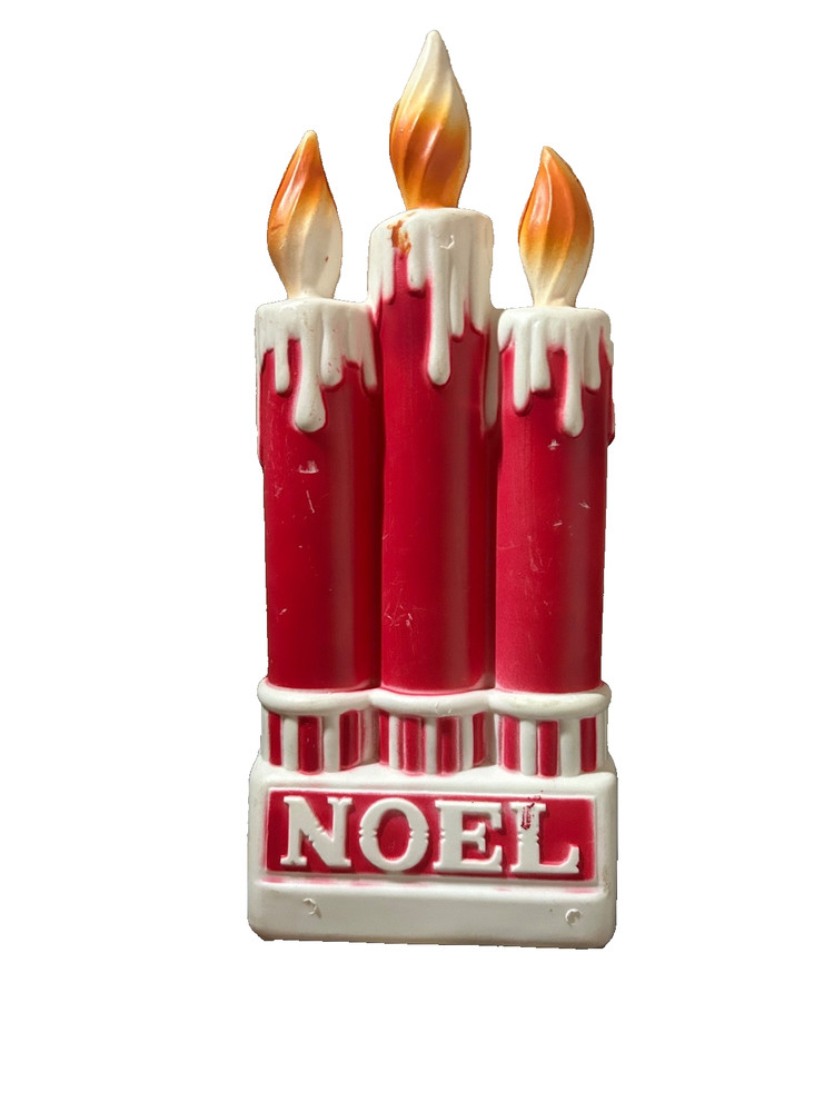Vtg CANDLES BLOW MOLD CHRISTMAS NOEL 13” DAPOL USA LIGHT UP