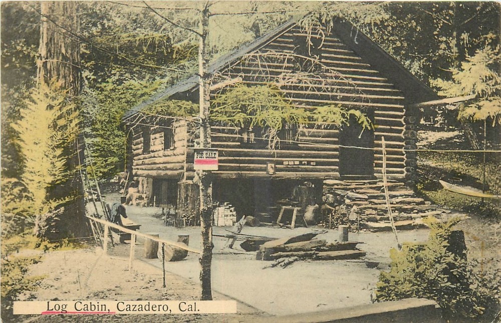 c1910 Cazadero California Log Cabin Sonoma Behrend t#1611  Postcard 26-3863