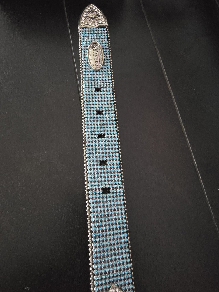 WB Atlas belt BLING rhinestones western cowgirl M 100/40 leather missing stones