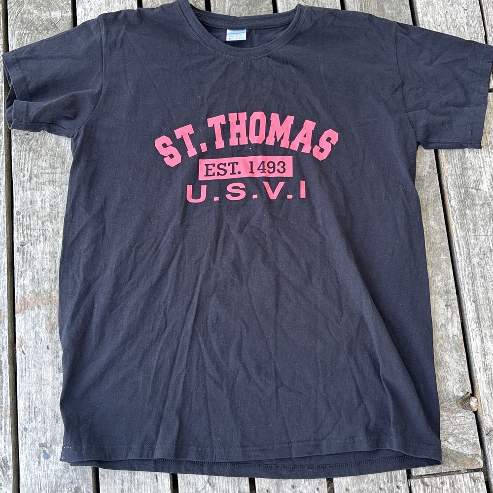 St Thomas USVI Island Paradise Brand T-shirt Black Size Large