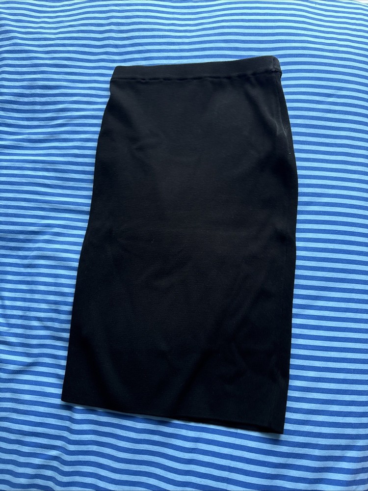 ZARA MIDI Skirt Black Size M Stretch