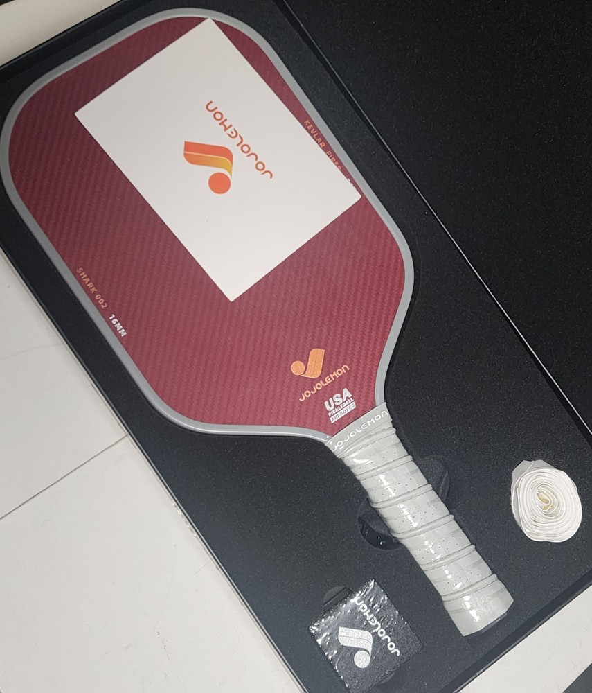 JOJOLEMON RED Carbon Fiber Pickleball Paddle 16mm Polymer Core