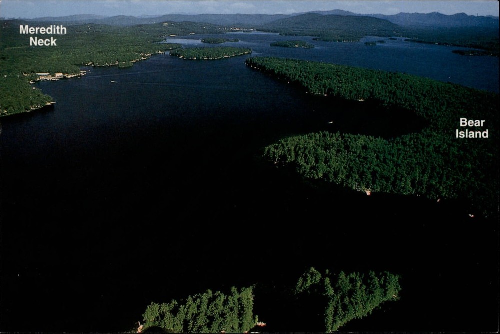 Meredith Neck Lake Winnipesaukee New Hampshire aerial view ~ postcard