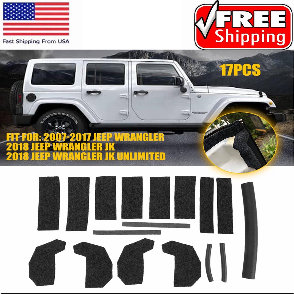 17PCS Interior Accessories Hard Top Seal Kit 2007-2018 For Jeep Wrangler JK US