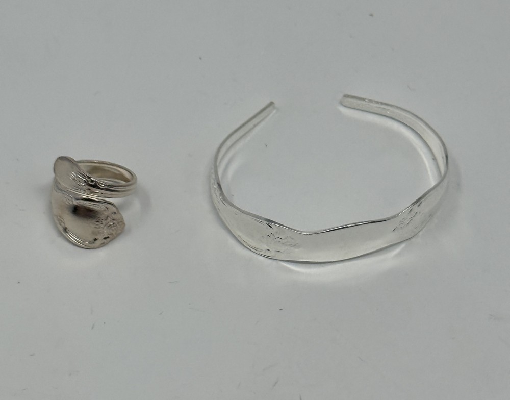 Oneida Vanessa Silverplate Adjustable Bracelet/Cuff and Ring