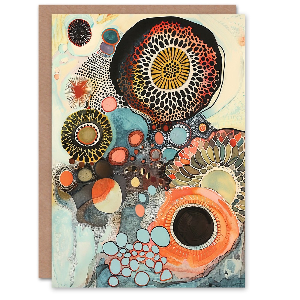 Greeting Card Abstract Mandala Patterns Floral Watercolour Blank Birthday