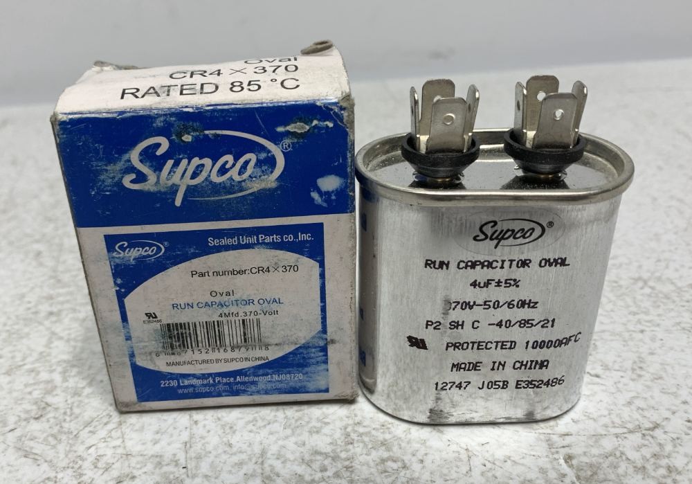 Supco CR4X370 Oval Run Capacitor 4Mfd 370V