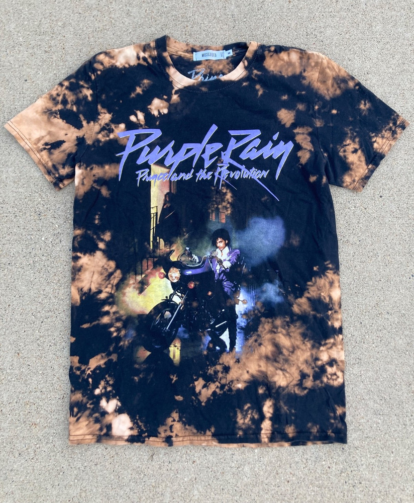 Missguided Prince Purple Rain Tee Shirt size S Women’s Tie Dye