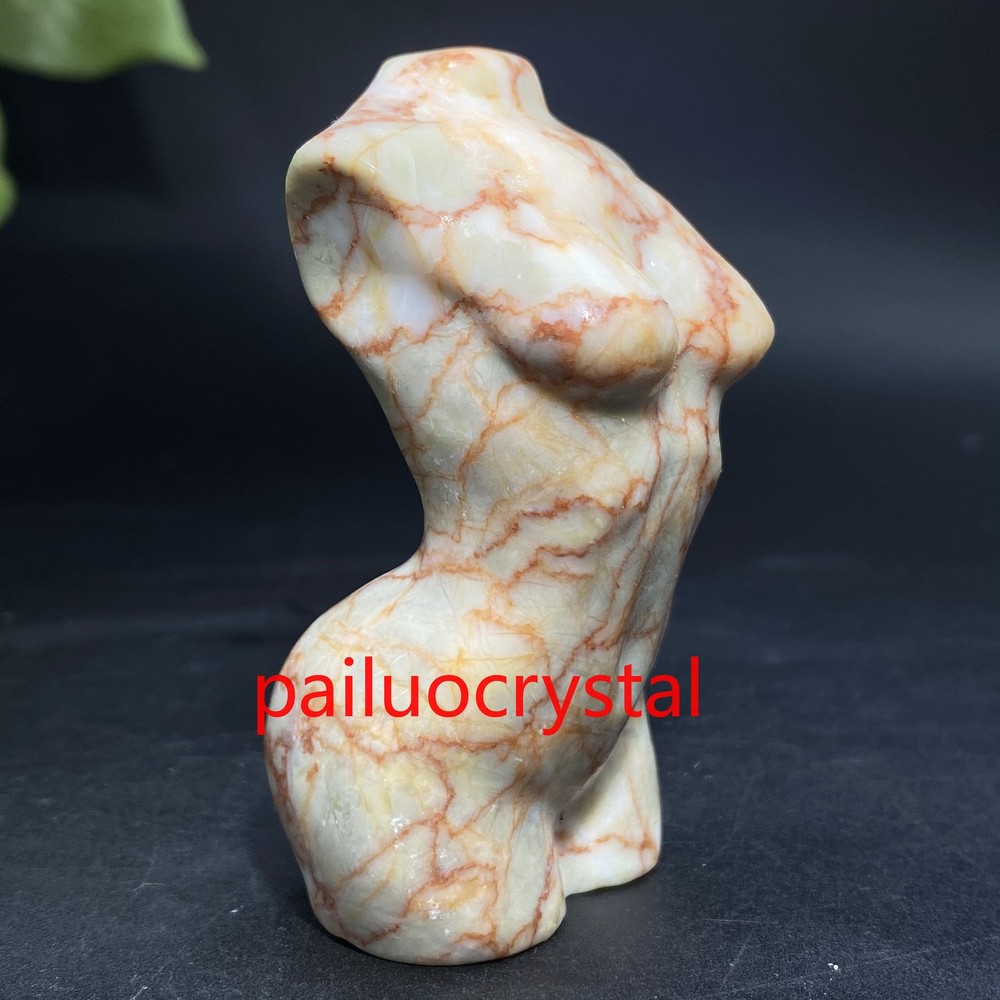 Natural Red Net Stone Carved Goddess Skull - 3