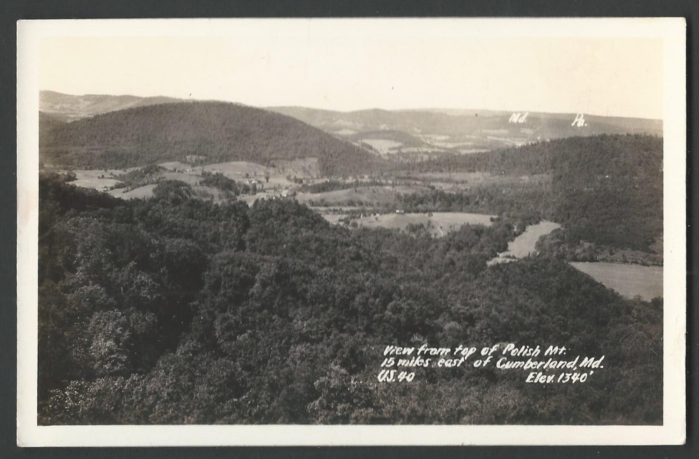 CUMBERLAND MARYLAND Polish Mountain. US 40 RPPC 1925-42 Real Photo Postcard