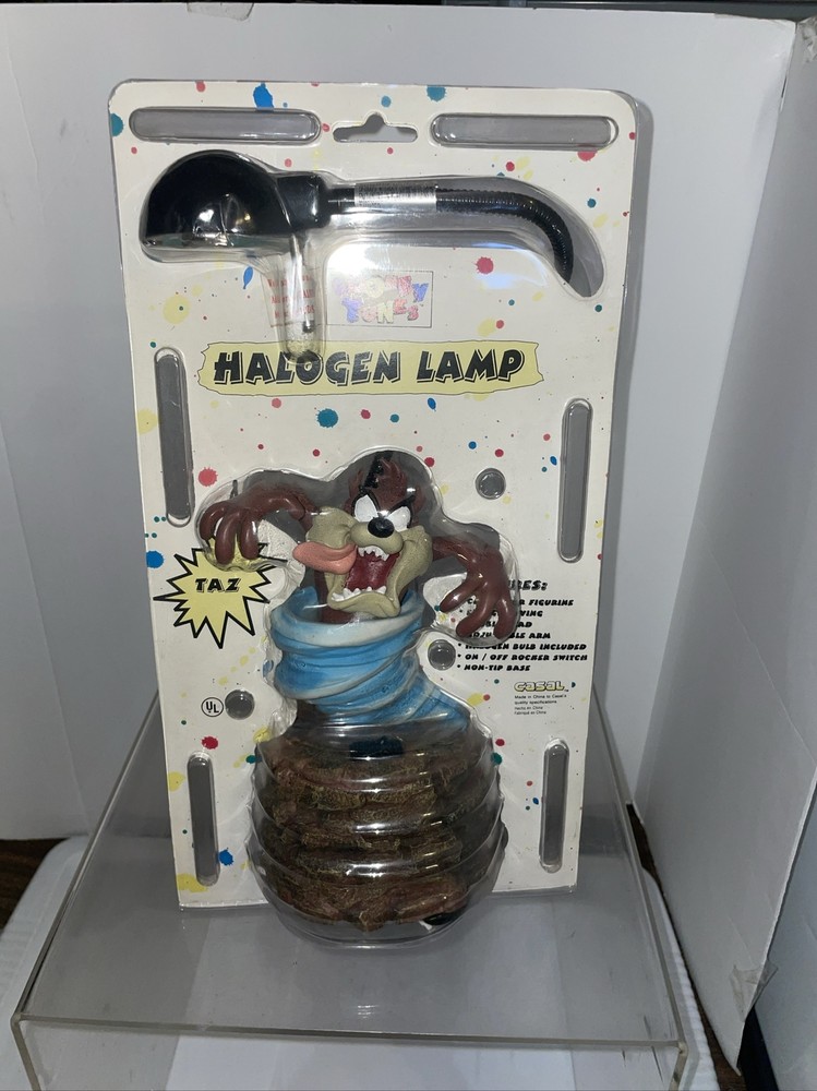 Taz The Tasmanian Devil Warner Bros Halogen Lamp Desk vintage Looney Tunes