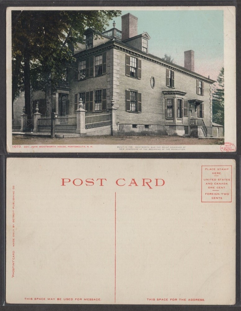 Det. Publ. Co. Postcard - Phostint #11073 Portsmouth, NH – Wentworth House