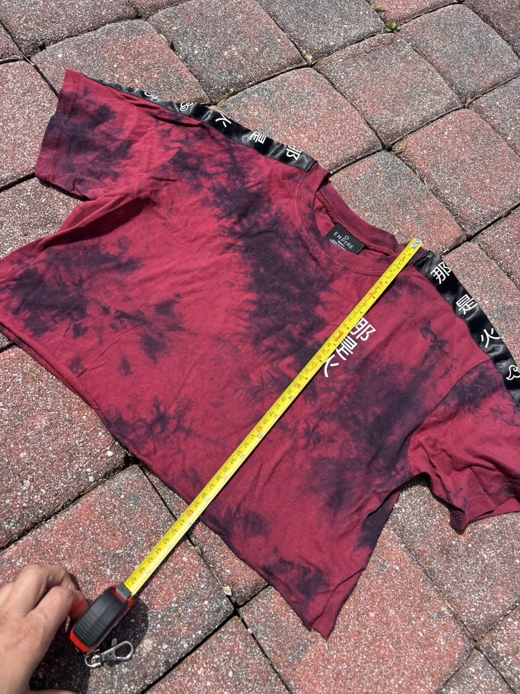 Women's Tie-Dye Crop Top Round Neck Short Sleeves Brand Empire Size Small