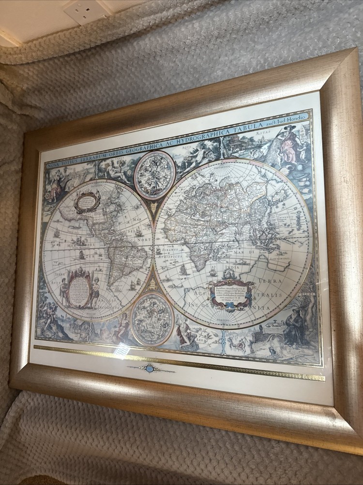 C.1642 Historic Map Of The World Framed Print