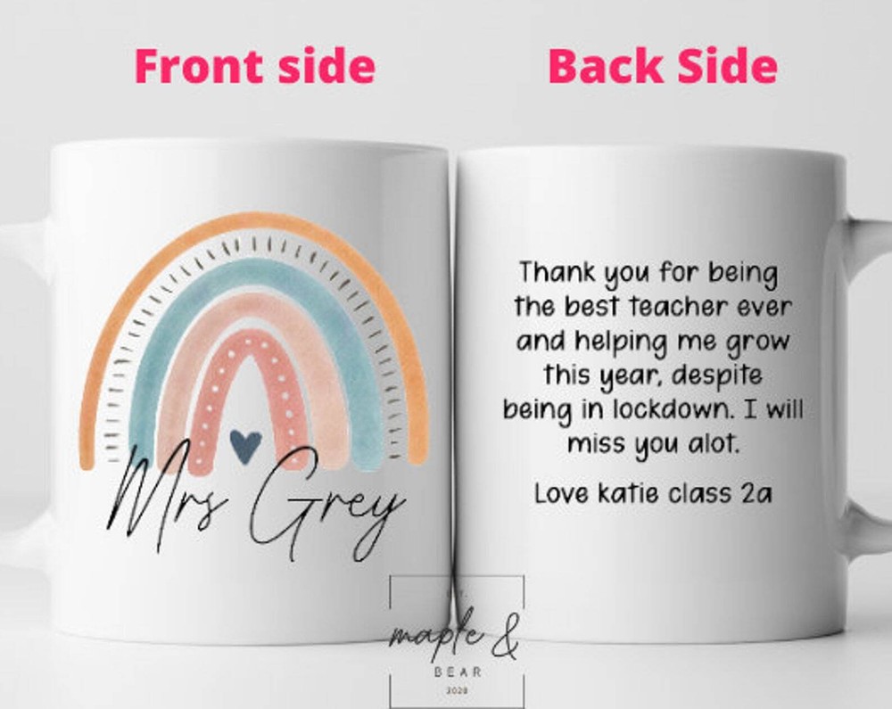 Personalised Teacher Mug Thank You Teacher Gift Present For Teacher End Of Term