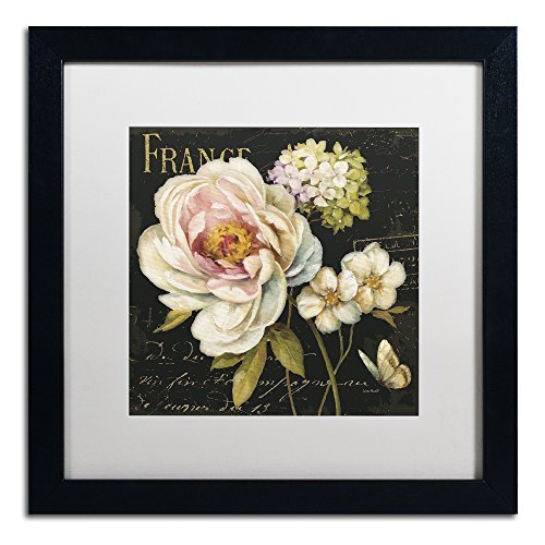 Vintage Floral Wall Art by Lisa Audit - 16x16 Black Framed Decor