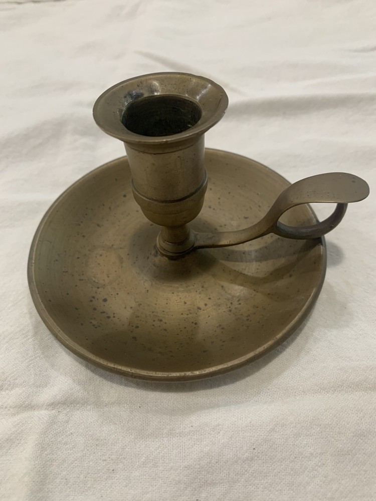 Vintage Antique Brass Chamber stick Candle Holder
