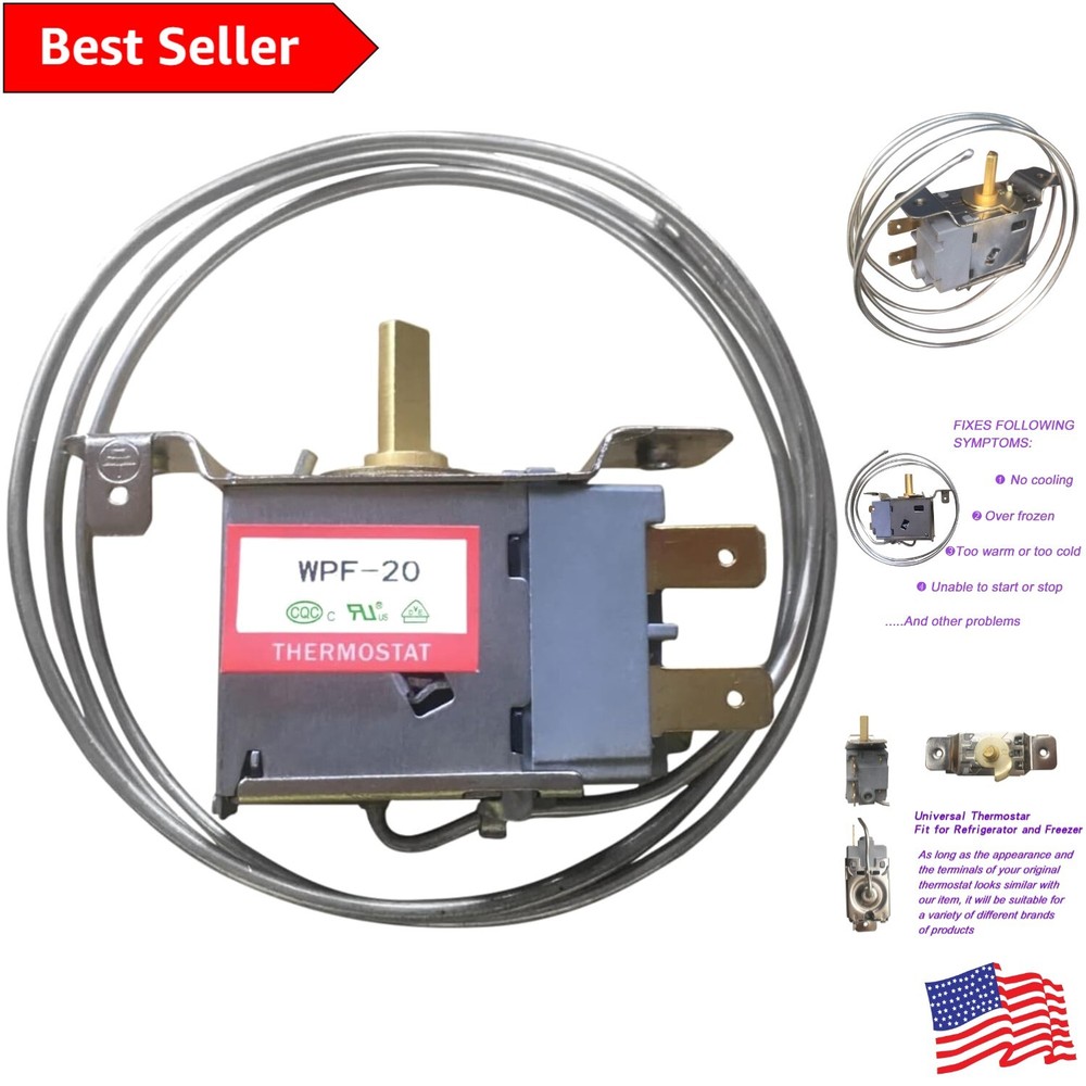 Accurate Temperature Thermostat for Freezer Fridge - Versatile Replacement Probe-image