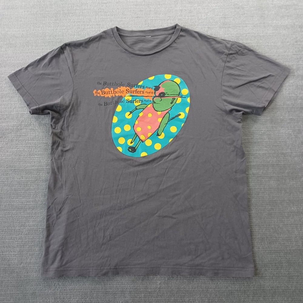 Butthole Surfers T-Shirt Mens Large Gray Graphic Print Punk Rock Classic 90's