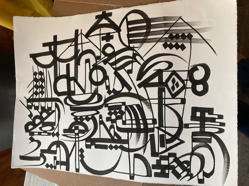 ORIGINAL SIGNED PAINTING Brush Calligraphy Graffiti Street Art Abstract Retna-image
