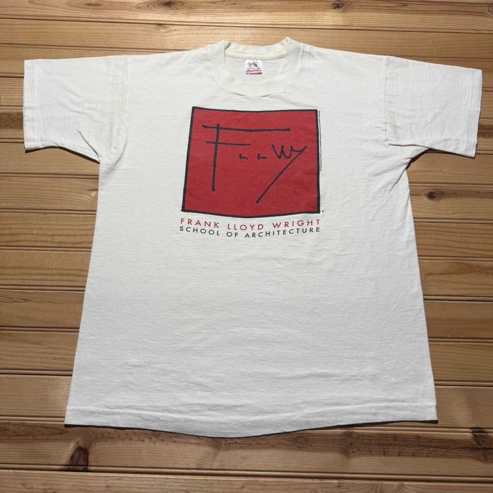 Vintage 90s Frank Lloyd Wright School of Architecture Graphic T-Shirt USA Large