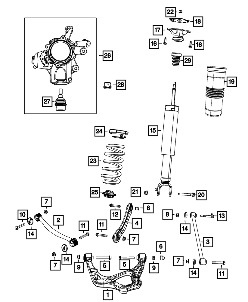 Genuine Mopar Suspension Shock Absorber Kit Left 68536190AB