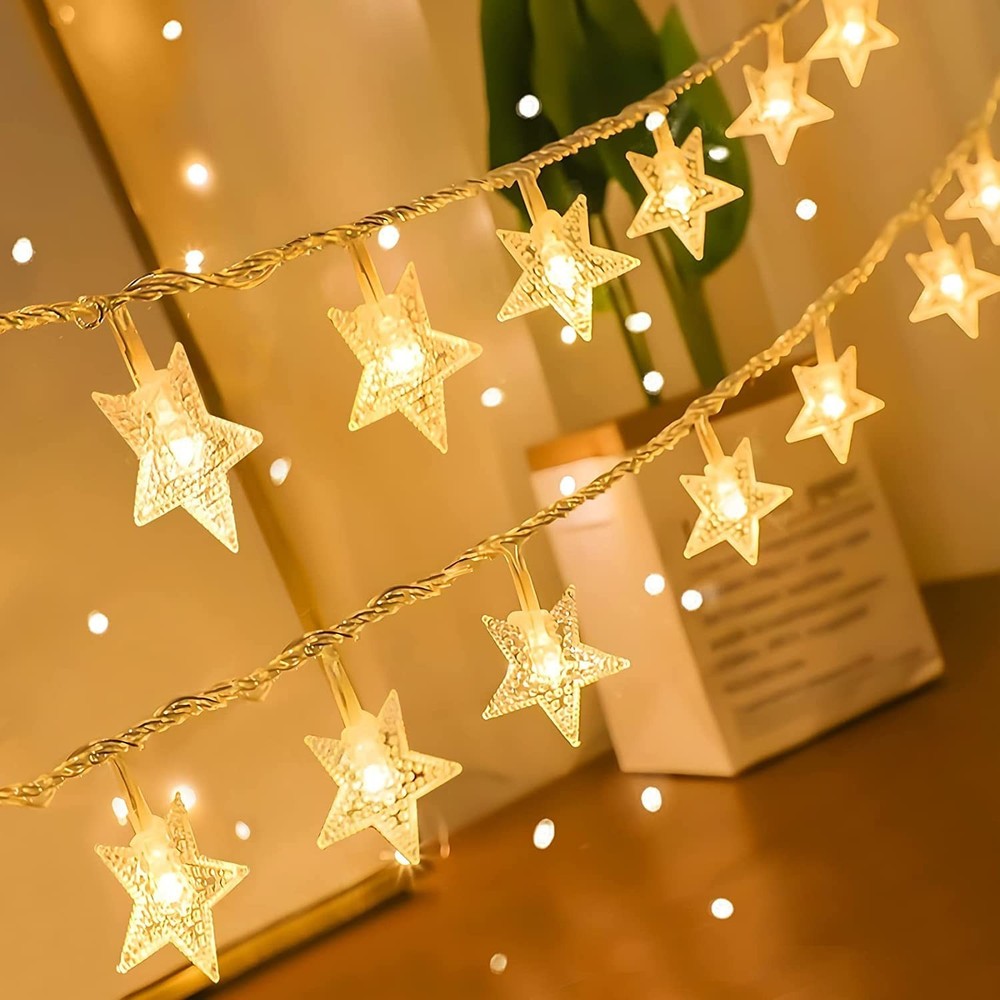 ANJAYLIA Star Lights 10 FT 20 LED Battery Operated String Lights for Bedroom ...