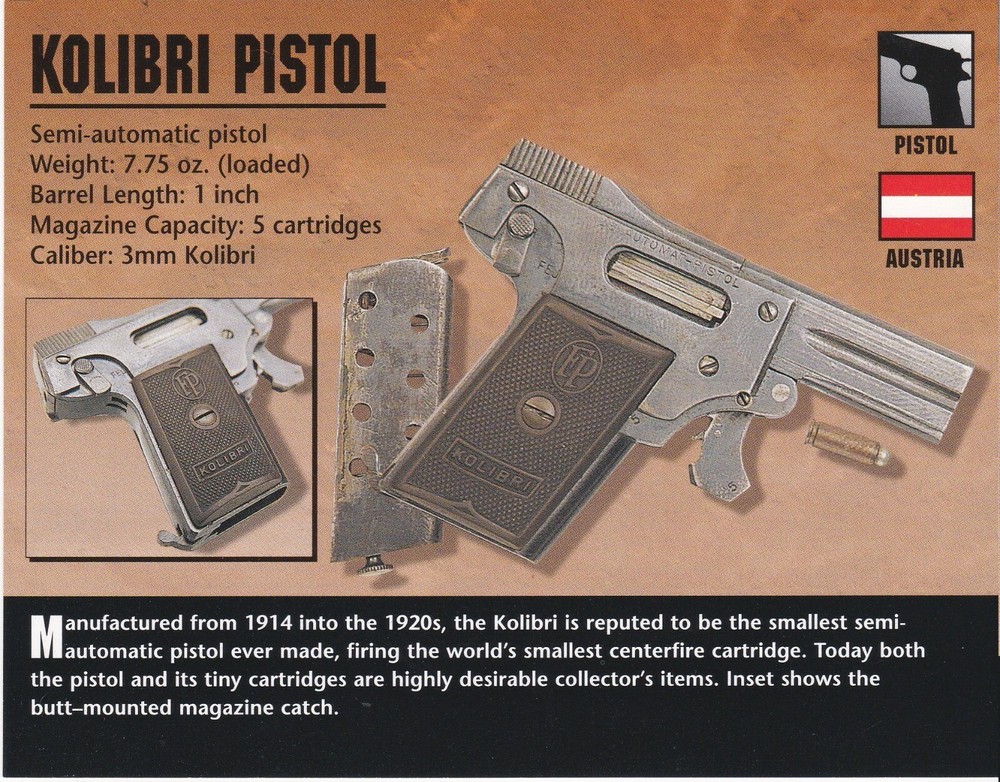 Kolibri Pistol Classic Firearms Photo Card u