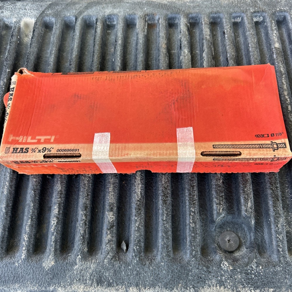 Hilti 5 HAS 3/4” X 9 5/8” Concrete Anchors NIB 000686691