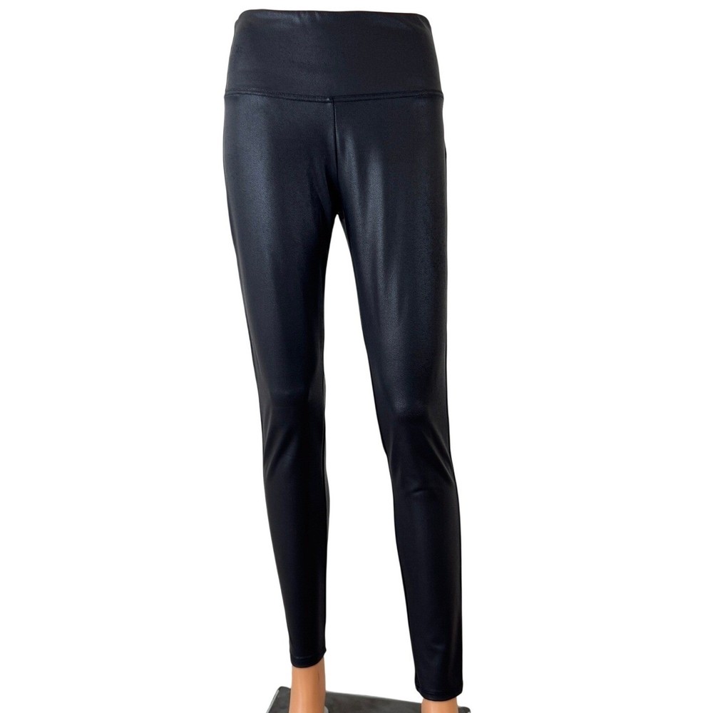 Time and Tru Womens Faux Leather Leggings Black High Rise Size M 8-10 Womens