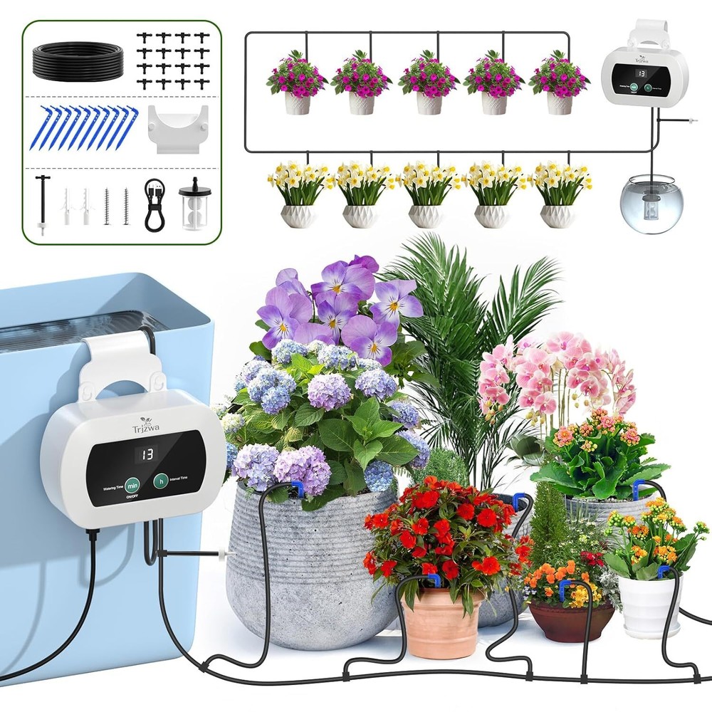 Solar Self-Watering Drip Irrigation Kit for 10 Plants – Garden & Greenhouse