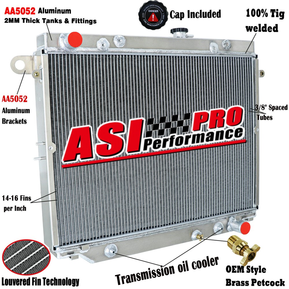 4 Row Aluminum Radiator For 1998-07 2005 Lexus LX470 Toyota Land Cruiser 4.7L V8