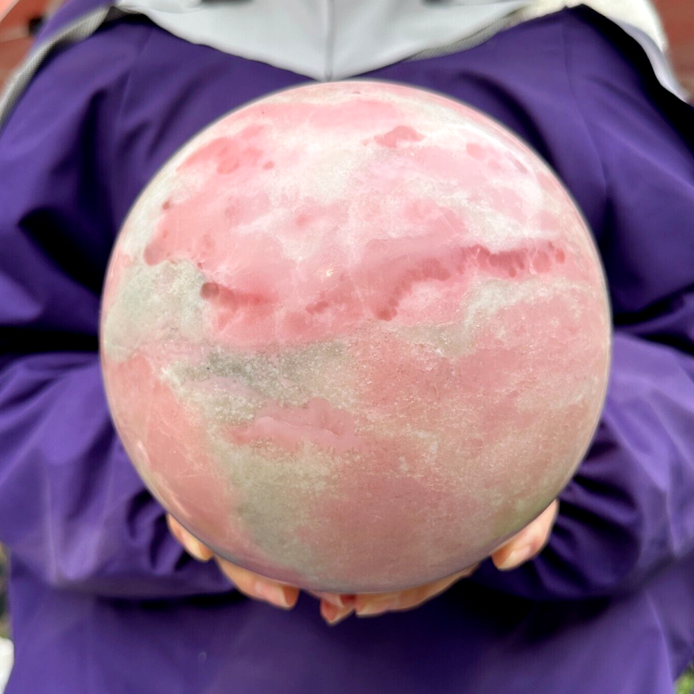 14.08lb Large Natural Nice Pink Opal Sphere Crystal Gemstone Mineral Healing
