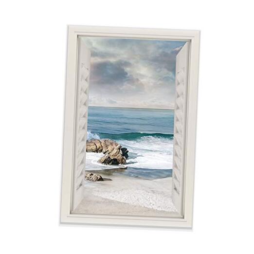 Sandy Beach Open Window Gallery Wrapped Canvas 27x18 Wall Art