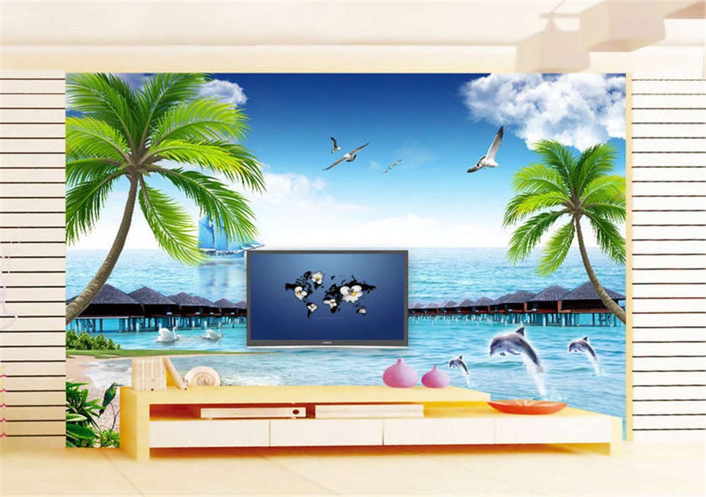 Remote Broad Sea 3D Full Wall Mural Photo Wallpaper Printing Home Kids Decor