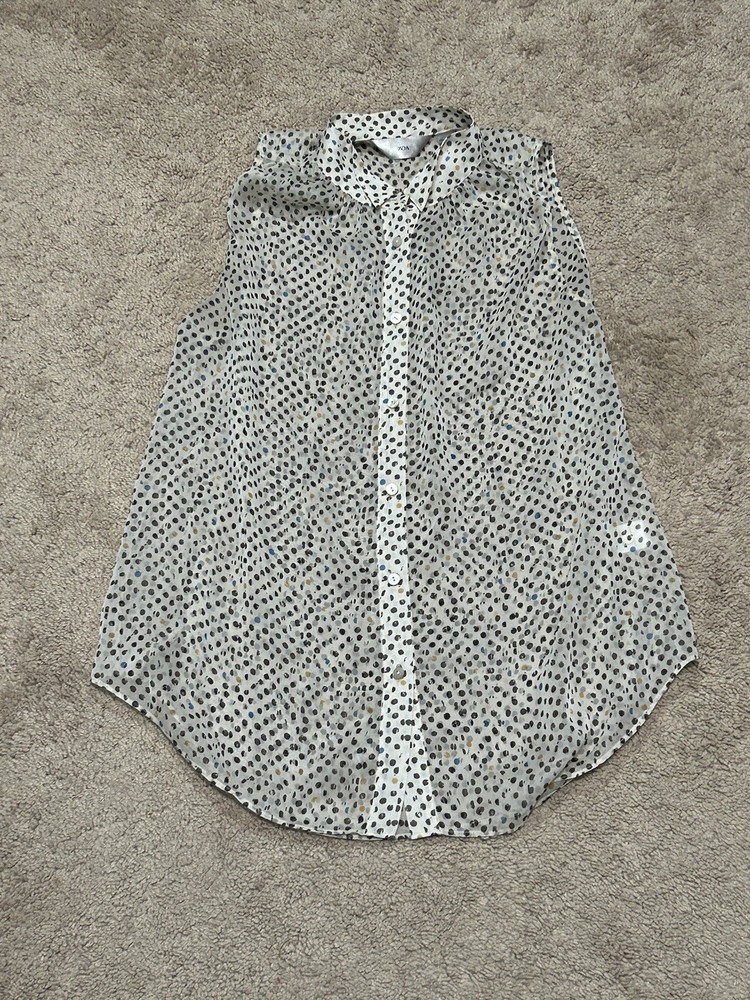 Zoa Womens Shirt Size Medium Multicolor Polka Dot Sheer Lightweight Flowy