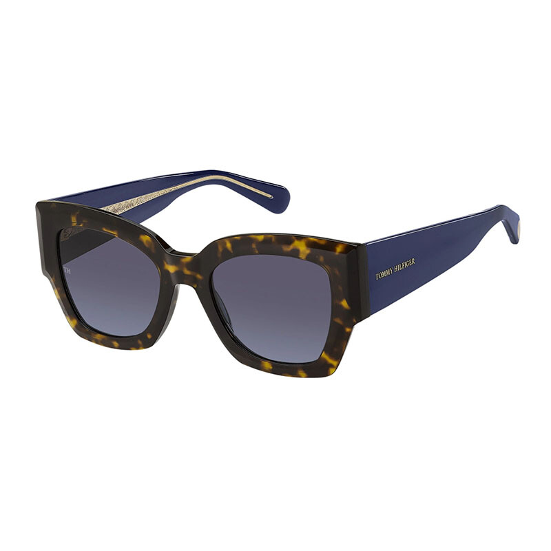 Tommy Hilfiger TH 1862 Havana Grey Azure Sunglasses 51-21-140 New