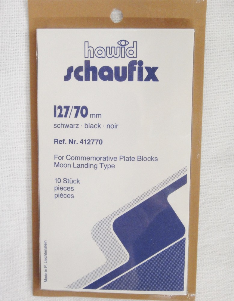 Hawid Schaufix Black Stamp Mounts 127/70 Pack 10 Moon Landing Plate Blocks (m35)
