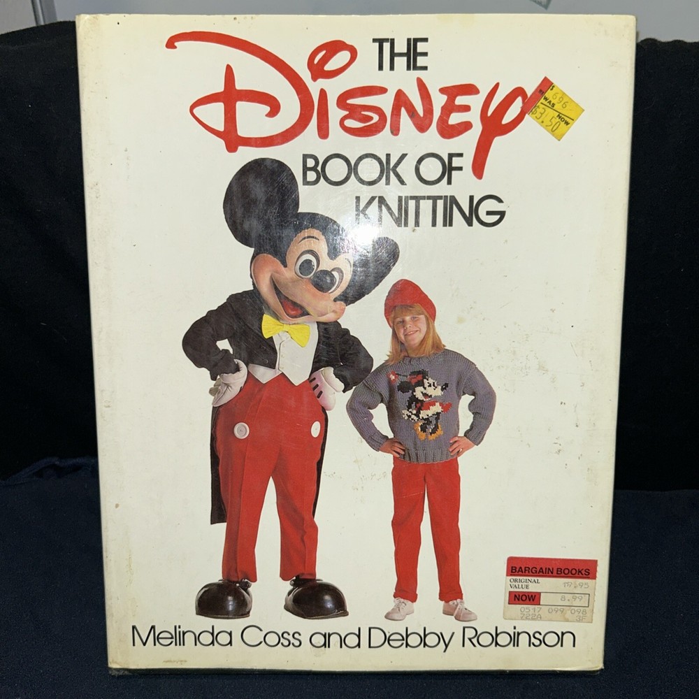 Vintage 1980s The Disney Book of Knitting - HC By Coss, Melinda - Mickey Mouse