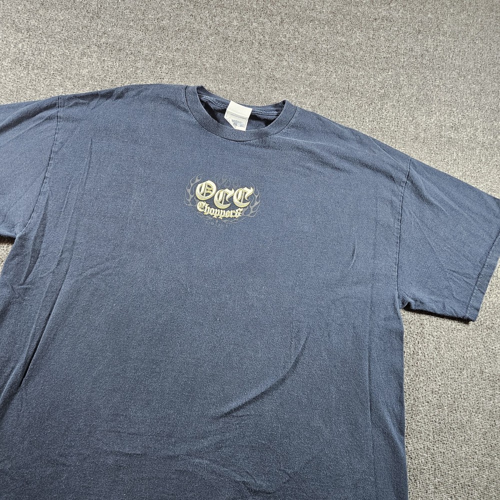 Vintage Orange County Choppers Blue Double-sided Graphic T-shirt Y2K Biker XXL