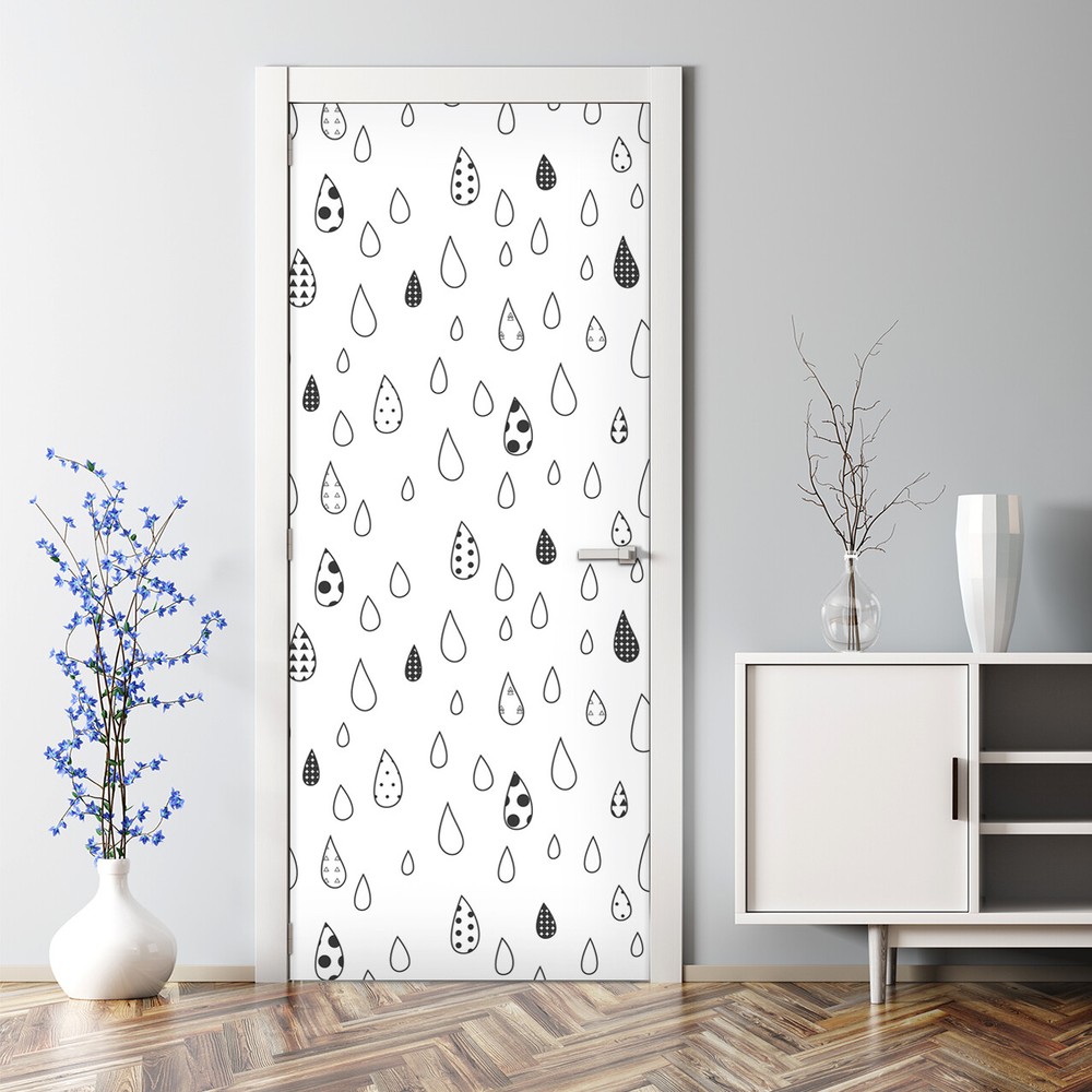 Vibrant Watercolor Bubble Splash Abstract Door Sticker Decal