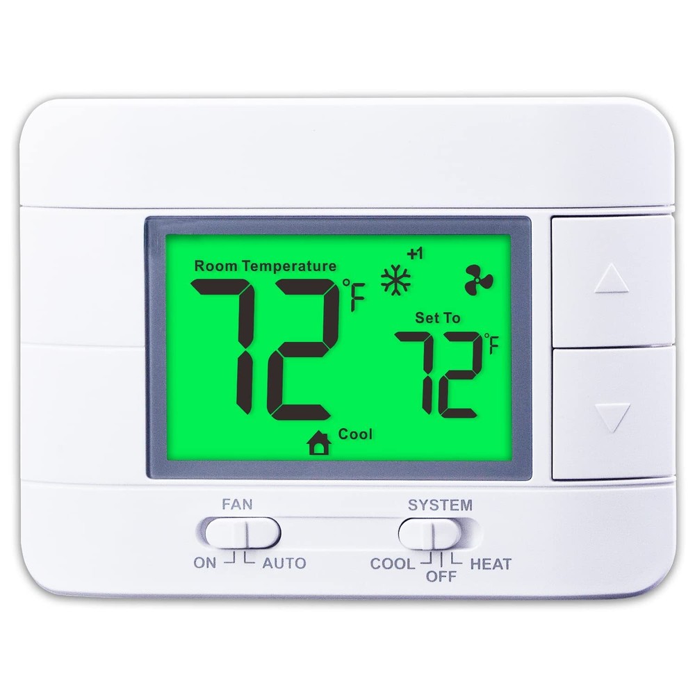 Upgraded Multi-Stage Non-Programmable Thermostats for Home 2 Heat/2 Cool with...