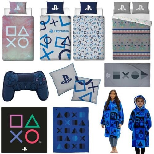 PlayStation Themed Bedding Set with Duvet Cushions Blankets & Towels