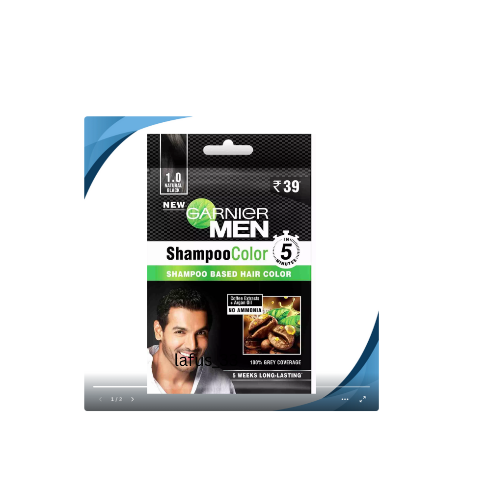 Garnier Men Natural Black Shampoo 1.0 20g Pack of 4