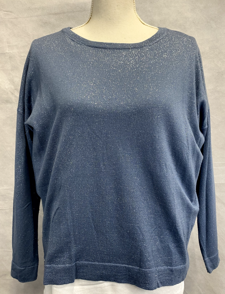 Peserico Blue Sweater Blouse Size XL