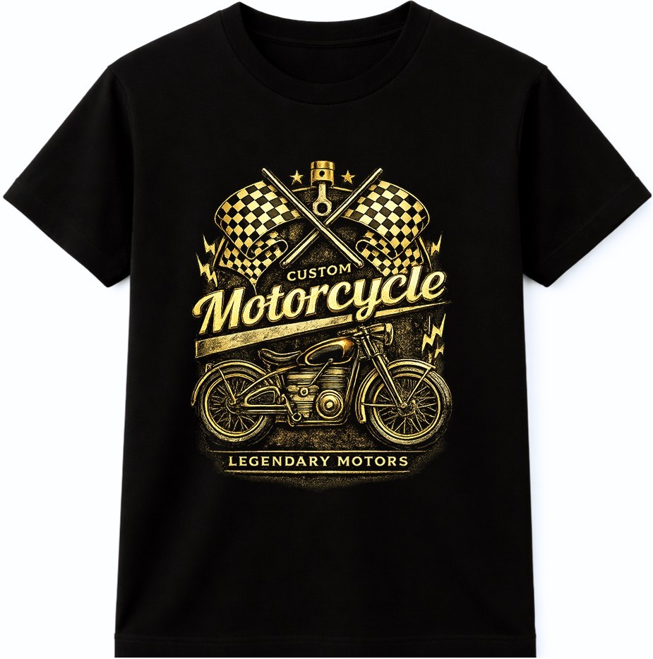 Motorcycle T Shirt Custom Vintage Biker Motorbike Racing Graphic Tee