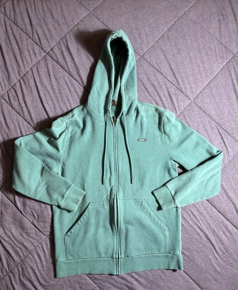 Oakley Teal Zip-up Hoodie With Graphic On The Back Women’s Size Small Outdoors
