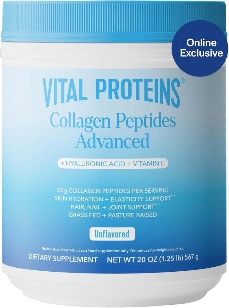 Vital Proteins Collagen Peptides Powder with Hyaluronic Acid & Vitamin C for Skin & Joint Support
